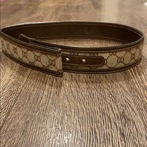 Brown vintage Gucci Logo Belt - without buckle